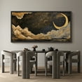thumbnail image 6 of Large Framed Canvas Print Golden Crescent Moon & Clouds – Mystical Night Sky PaintingWall Art Decorative Ready to Hang Painting for Living room Bedroom 60x30 inches Black Frame, 6 of 9