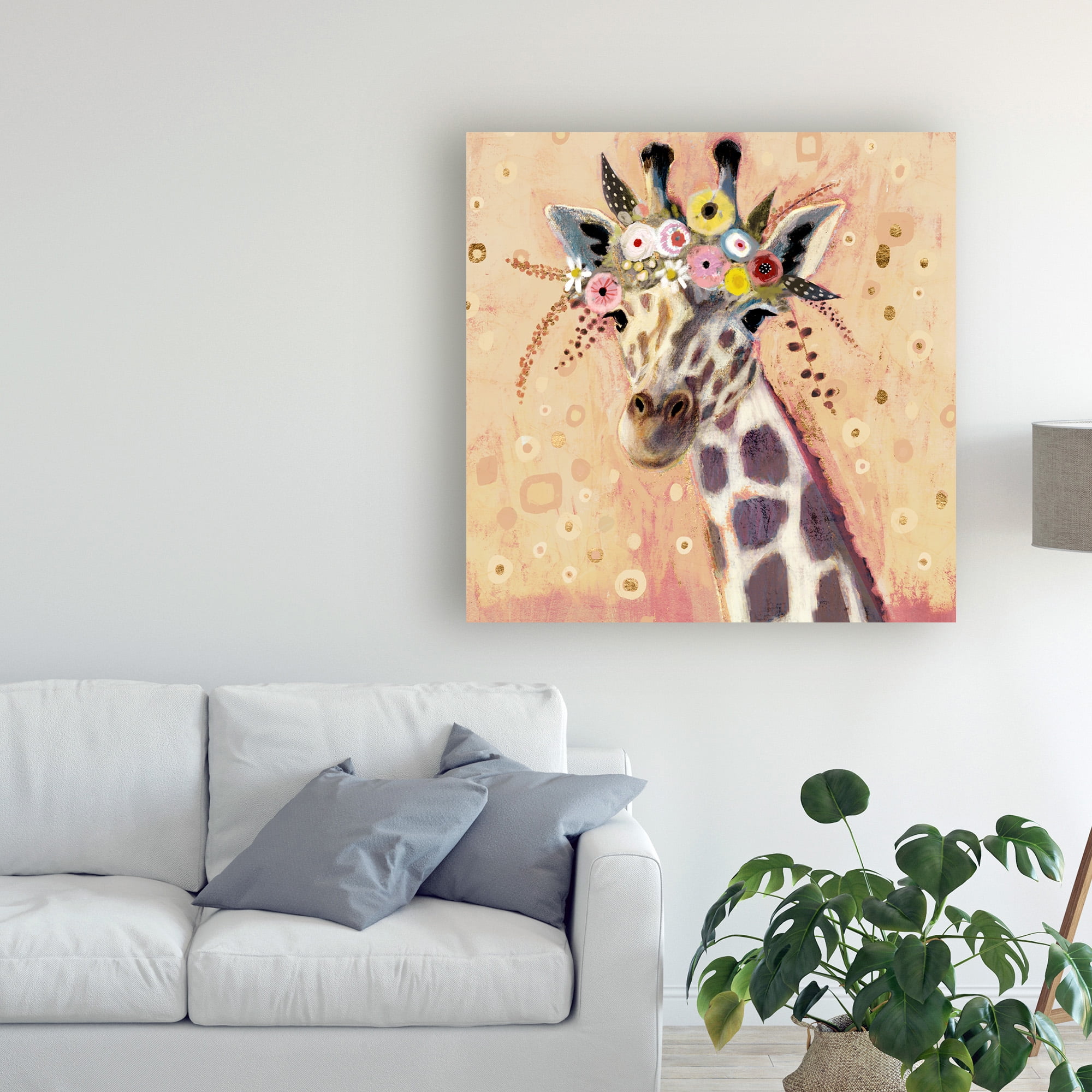 Trademark Fine Art 'Klimt Giraffe I' Canvas Art by Victoria Borges