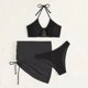 thumbnail image 4 of Gibobby Trajes de Baño para Mujer Traje de baño para mujer Traje de baño de vendaje Conjunto de bikini Push-Up Ropa de playa Trajes de baño divididos Con(Negro,CH), 4 of 5