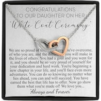 Interlocking Heart Personalized white coat Ceremony Gift, Grad Gift For Dentist Women, Graduation Gift For Dentist Necklace, New Dentist Necklace Gift