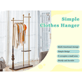 thumbnail image 3 of Lisonu 70" Tall Industrial Coat Rack, Heavy-Duty Clothing Rack with Solid Wood & Stainless Steel Frame, 2-Tier Garment Rack with Shoe Shelf for Entryway, Bedroom, Vintage Wood Grain, 3 of 26