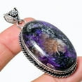 thumbnail image 2 of Natural Russian Charoite Gemstone 925 Sterling Silver Gift Pendant 2.40", 2 of 2