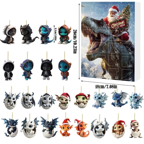 Calendario de cuenta regresiva para Navidad 2025, bonita decoración acrílica, caja de regalo para familiares y amigos.