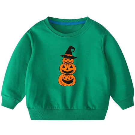 ShomPort Baby Boys Girls Halloween Sweatshirt Crewneck Long Sleeve Pullover Shirts Toddler Fall Thin Cotton Tops
