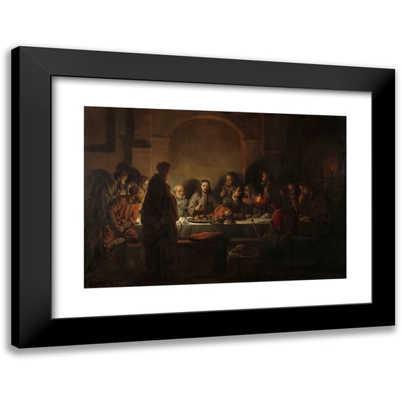 Gerbrand van den Eeckhout 14x11 Black Modern Framed Museum Art Print Titled - The Last Supper (1664)