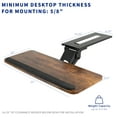 thumbnail image 6 of VIVO Rustic Vintage Brown Computer Keyboard & Mouse Tray, Under Table Desk Mount, 6 of 9
