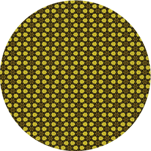 Ahgly Company Tapis d'Intérieur Lavables en Machine, Ronds, Transitionnels, Bruns Noirs, Ronds de 4'