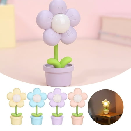 

Mini Night Light Flower Cartoon Cute Night Lamp Cartoon Flower Night Light Battery Operated Creative Bedside Lamp Adjustable Cute Flower Light Kids Bedroom Decor Children Gifts