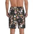 thumbnail image 2 of Balery Floral Insects Men's Cotton Knit Pajama Shorts Waistband & Pockets,Short Pajama Pants-Small, 2 of 8