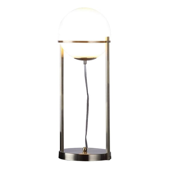 Benjara Jim 22" Table Lamp- LED Light- Metal Body- Modern Globe Shade- Brass