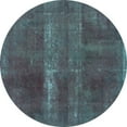 thumbnail image 1 of Ahgly Company Indoor Round Abstract Turquoise Blue Modern Area Rugs, 4' Round, 1 of 4