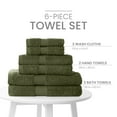 thumbnail image 3 of Martex 6-Piece 100% Ringspun Cotton Towel Set, Quick Dry Soft & Absorbent, Dark Green, 3 of 8