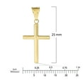 thumbnail image 2 of High-Polish Round Tube Cross Pendant for Women in 10K Yellow Gold on a Matching Gold Chain, Adjustable 18-20 inches | Solid Gold, Stamped for Authenticity, 2 of 4