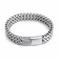 thumbnail image 3 of Pulsera para hombre, pulsera con cierre magnético editable de doble hilera de acero titanio, 3 of 3