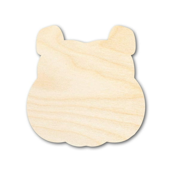 Unfinished Wood Bulldog Mascot Shape 5" / 1/2"