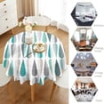 thumbnail image 4 of Odenmar Daisy Floral Round Tablecloth 60 Inch, Farmhouse Waterproof Table Cover, Rustic Flower Design for Dining Table, Kitchen, Party Indoor Outdoor, 4 of 6