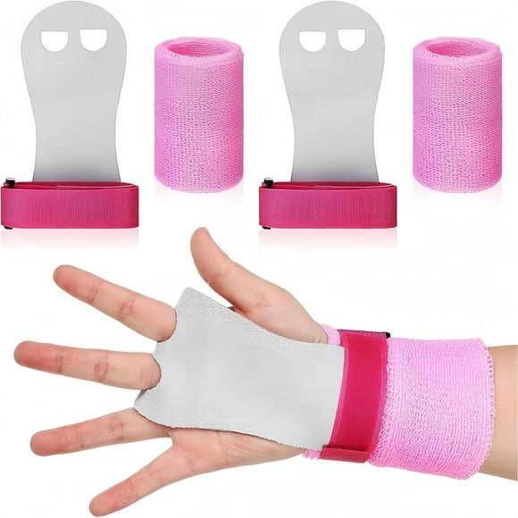 Girls' Gymnastics Grips for Ages 8-10, Pink M Size Pair - Breathable, Sweat-Wicking Palm Guards with Adjustable Design to Prevent Blisters, Enhance Grip & Comfort on Bars for Training & Competitions