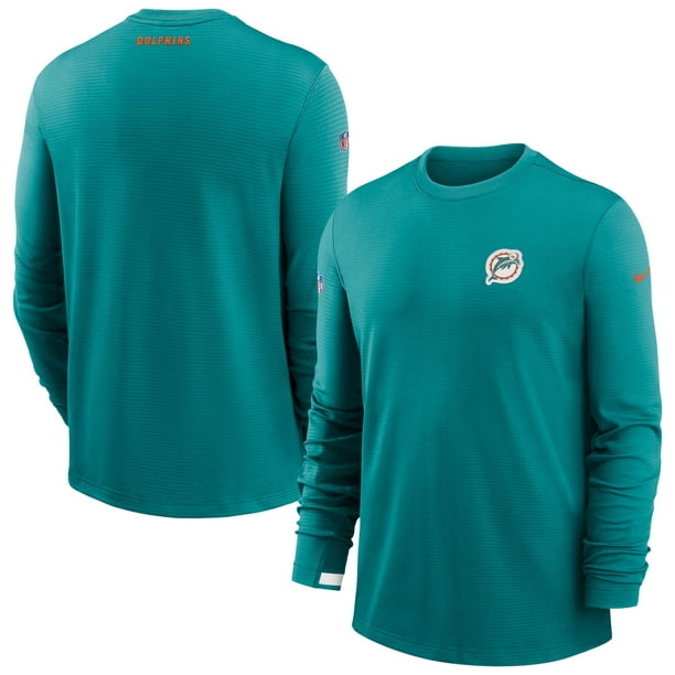 شكل قلب الانسان الحقيقي Miami Dolphins Sideline Legend Authentic Logo Long Sleeve T-Shirt D.Blue شكل قلب الانسان الحقيقي