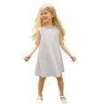thumbnail image 2 of Économies d'Été! Robe d'Été pour Enfants, Robes Décontractées pour Filles en Solde, Petites et Moyennes Robes d'Été pour Bébés Filles Décontractées Mignonnes Couleur Unie Sans Manches Col Rond, 2 of 4