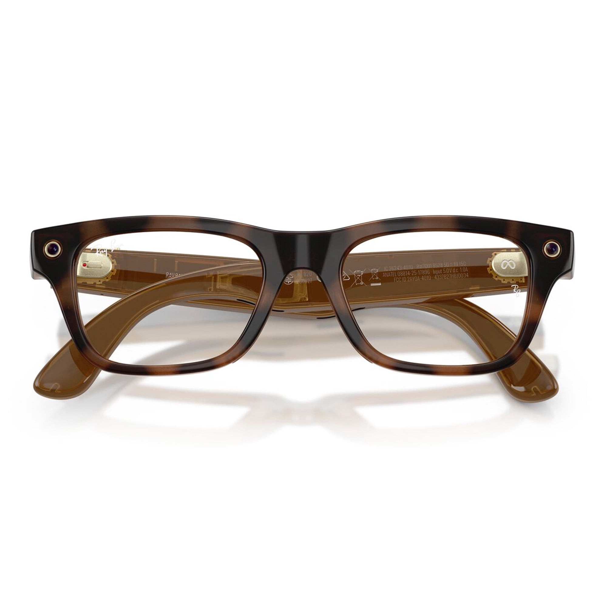 Ray-Ban Meta Gen 2 Blayzer Optics Smart Glasses, AI Meta Glasses with Photo and Video, Size 49, Havana/Clear