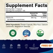 Vitamatic Vitamin B1 (Thiamine) 500mg, 120 Capsule