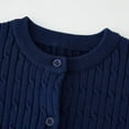 thumbnail image 5 of Kids Girls Cable Knit Cardigan Sweater Solid Cotton Button Down Long Sleeve Chunky Sweater 𝐔niform Cardigan Outerwear, 5 of 9