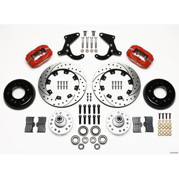 Wilwood Forged Dynalite Front Kit 12.19in Drilled Red 55-57 Chevy