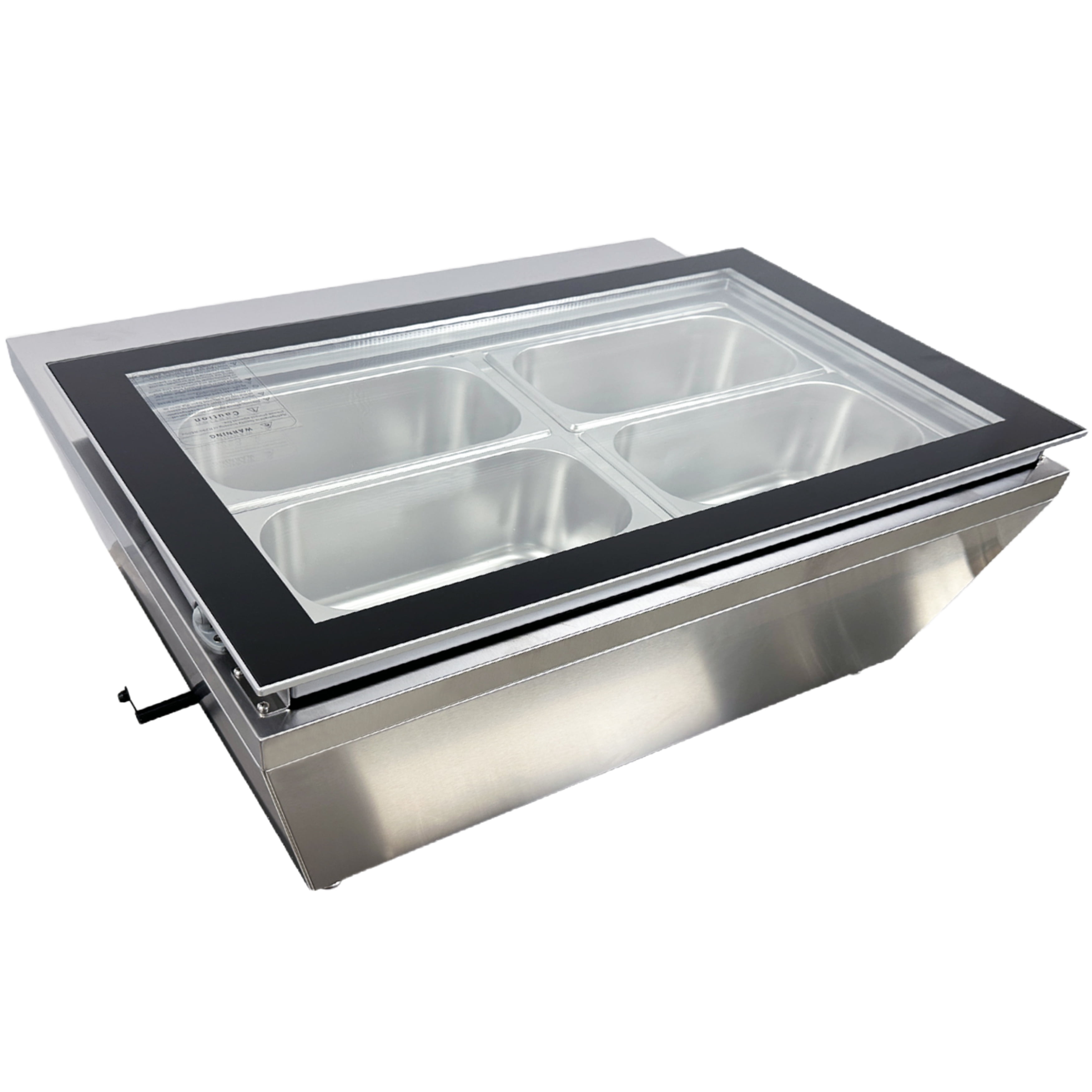 NSF 32 in. Countertop Gelato Ice Cream Display Freezer 2.4 cu.ft. 4 Pan Display Freezer Stainless Steel