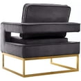 thumbnail image 4 of Meridian Furniture Noah Gray Velvet Accent Chair with Gold Iron Base, 4 of 7