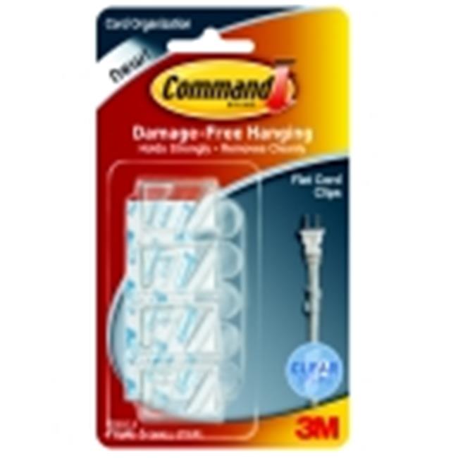 Command Clear Flat Cord Clip With 5 Adhesive Strips, Pack 4