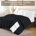 thumbnail image 2 of 100% Cotton All Season 1pc Box Stitched Comforter, Duvet Insert Cover, Pattern Solid Black Color Twin (66"x90") Size Machine Washable Lightweight, 2 of 6