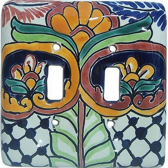 Double Toggle Mantel Talavera Ceramic Switch Plate