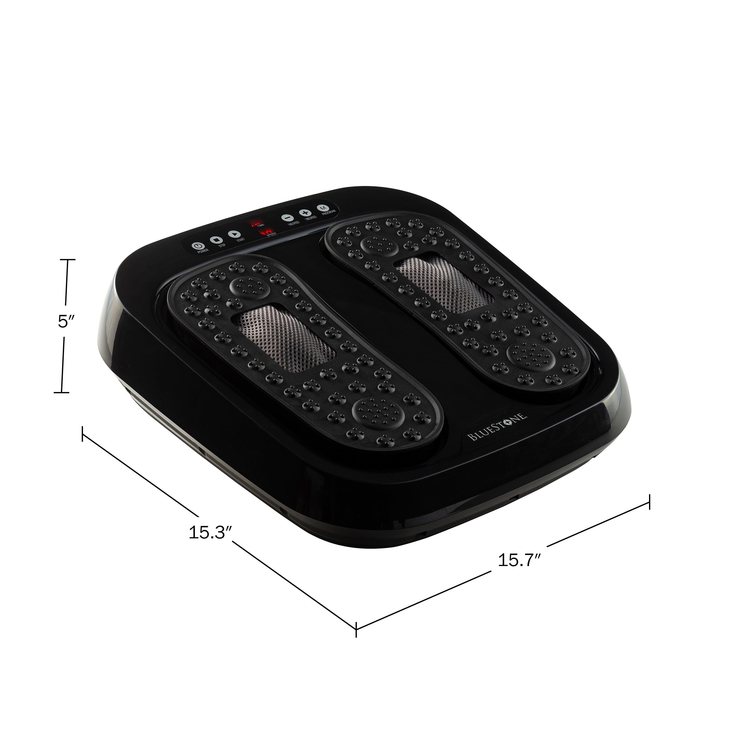 Foot Massager ? Vibrating Platform with Rotating Acupressure for Feet and Legs with Remote Control Included by Bluestone (Black)