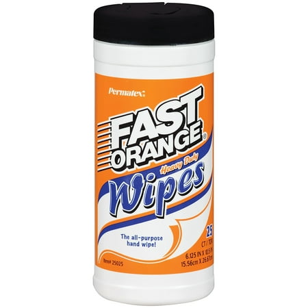 25025 25025 Fast Orange Hand Cleaner Wipes, 25-count Container, Remove the toughest grease, tar, grime, ink, paints, sealants, and adhesives By (Best Way To Remove Tar)