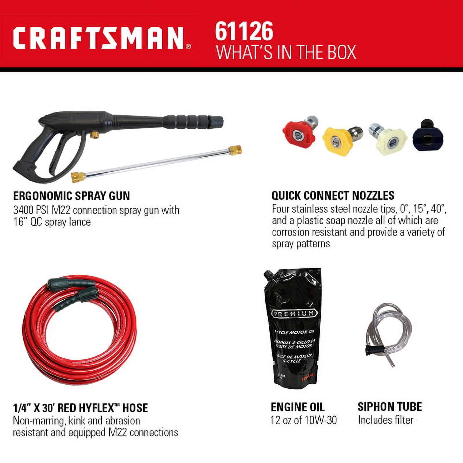 Craftsman 1018674 3300 psi Gas 2.4 gpm Pressure Washer for Honda
