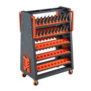 5-Tier Heavy Duty CNC Tool Cart with Wheels - Mobile Tool Holder Organizer for CAT40 & BT40 Taper Tools - Industrial Storage Solution for Workshop Factory Garage