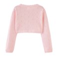 thumbnail image 3 of GYRATEDREAM Girls' Long Sleeve Knitted Bolero Cardigan Kids Button Closure Shrug Dress Sweaters Cropped Jacket Cover Up Tops, 3 of 4