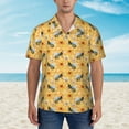 thumbnail image 4 of Lsque Bee Wasp pattern Hawaiian Shirt for Men, Unisex Summer Beach Casual Short Sleeve Button Down Shirts-Large, 4 of 9