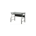 thumbnail image 5 of Room Designs Computer Desk Silver / Blue Glass Modern Rectangular, 5 of 5