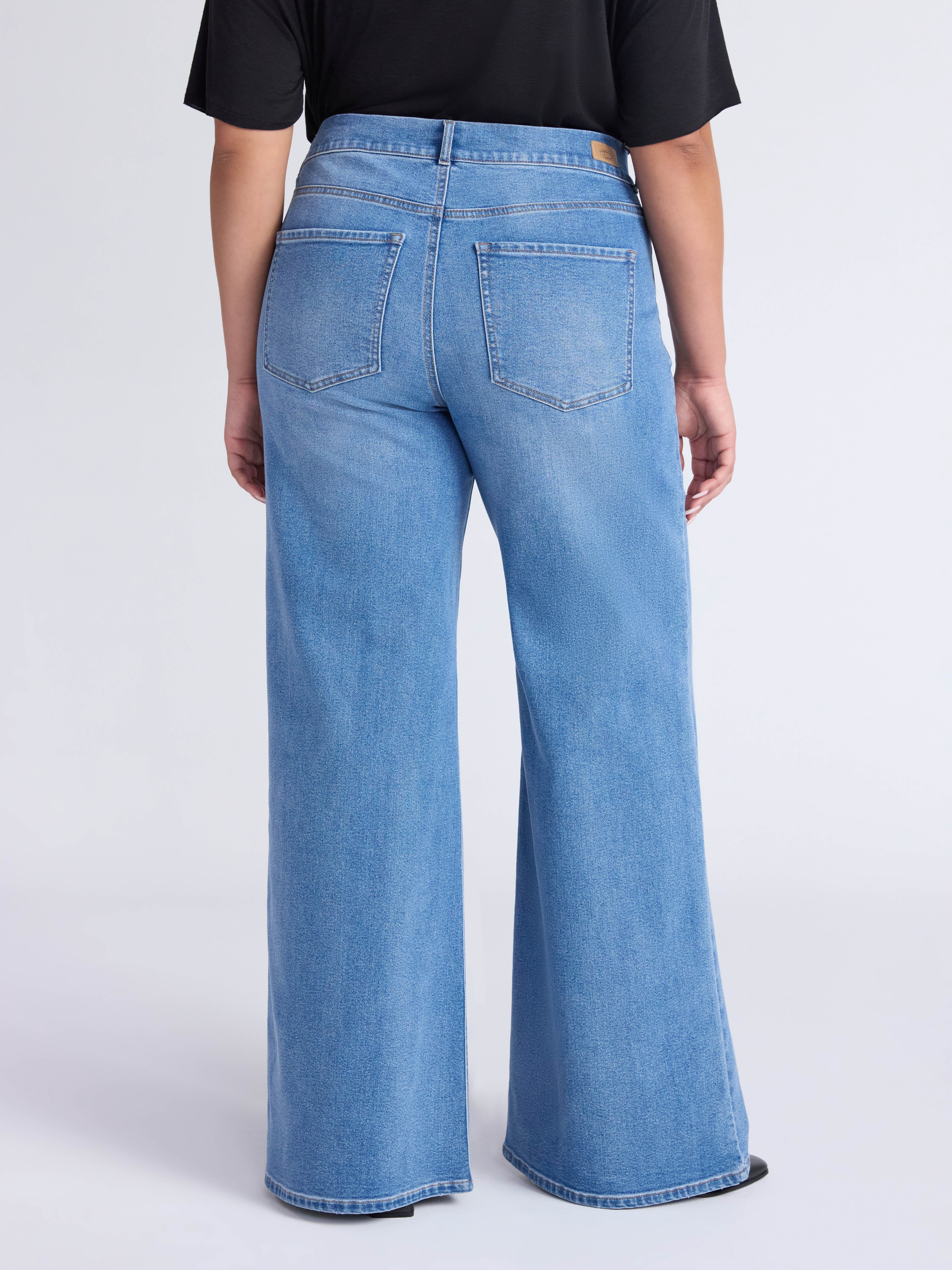 Sofia by Sofia Vergara Women's and Women's Plus Margot Wide Leg High Rise Jeans, 30.5" and 32.5" Inseams, Sizes 0-28