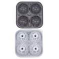 thumbnail image 2 of Bandeja para cubitos de hielo con forma de balón de fútbol: molde grande de silicona de 4 cavidades para cubitos de hielo de whisky, cócteles y cervezas. Bandeja reutilizable para congelar, ideal, 2 of 6