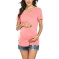 thumbnail image 5 of Edvintorg Maternity Nursing Shirt Short Sleeve Nursing Top Women's Pregnancy Breastfeeding Tee Casual Side Ruched Pregnant Maternity T-Shirt Ropa Embarazada, 5 of 7