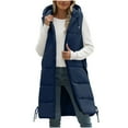 thumbnail image 2 of Ounisa Long Puffer Vest Women Sleeveless Puffer Jacket Lightweight Quilted Jackets Winter Warm Zip Up Coat Outerwear, 2 of 8