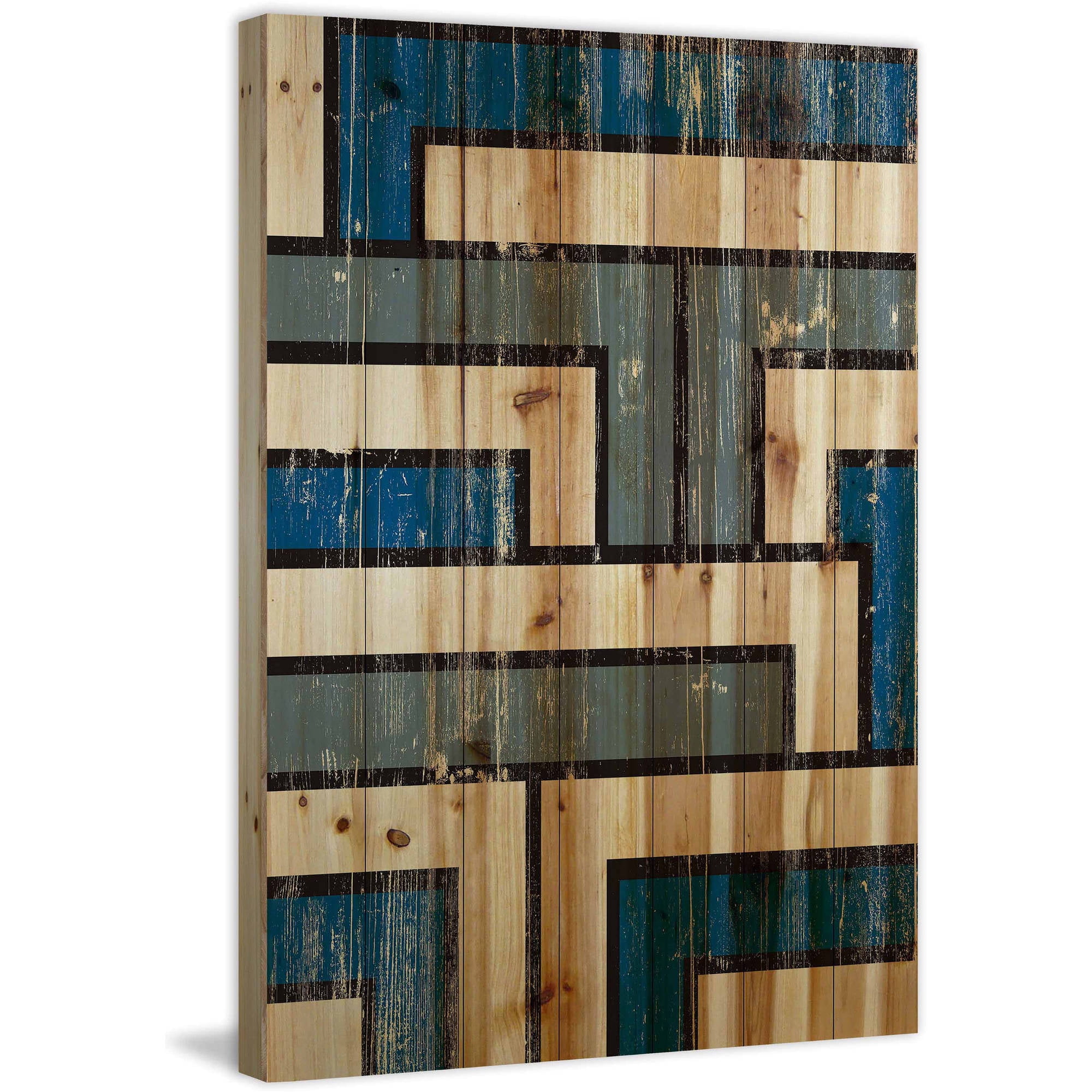 Marmont Hill - "Tetris" Painting Print on Natural Pine Wood
