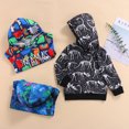 thumbnail image 3 of Xingqing Newborn Infant Baby Kids Boys Hooded Long Sleeve Sweatshirt Lettering Colorful Boy Tops, 3 of 8