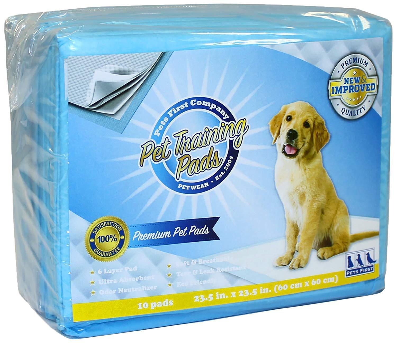 Pets First Premium Dog Training Pads, Most Absorbent, 10 Counts