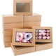 thumbnail image 1 of VANKUTL 20 cajas de galletas de 8 x 6 x 2,5 pulgadas con ventana, cajas de panadería marrones para regalar, cajas de golosinas para pasteles, donas, cupcakes, postres de boda, Acción de Gracias, Navid, 1 of 3