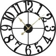 thumbnail image 2 of Large Wall Clock Metal Retro Roman Numeral Clock, Modern Round Wall Clocks almost Silent, Easy to Read for Living Room/Home/Kitchen/Bedroom/Office/School Decor (Black, 24 Inch), 2 of 16