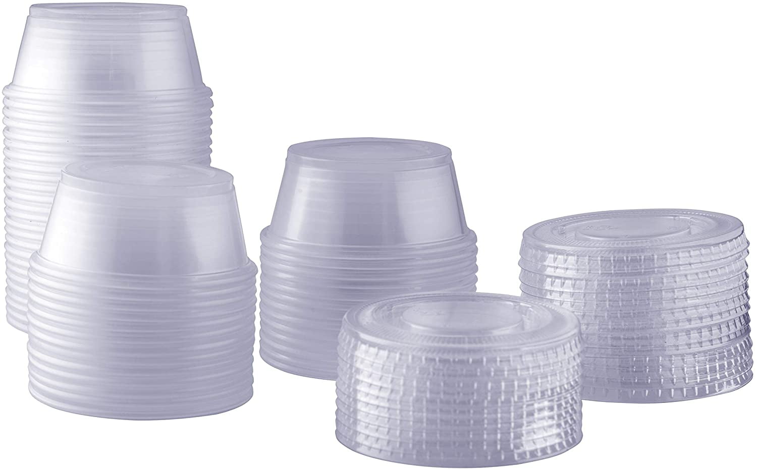 Comfy Package 3.25 fl oz. Disposable Portion Cup with Lids (Pack of 100)