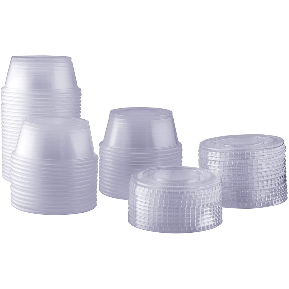 Comfy Package Plastic Disposable Portion Cups Soufflé Cups with Lids